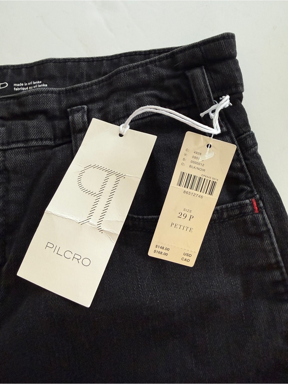 Anthropologie Pilcro black denim wide leg wide cuff jeans size 29 petite NWT - Picture 7 of 10